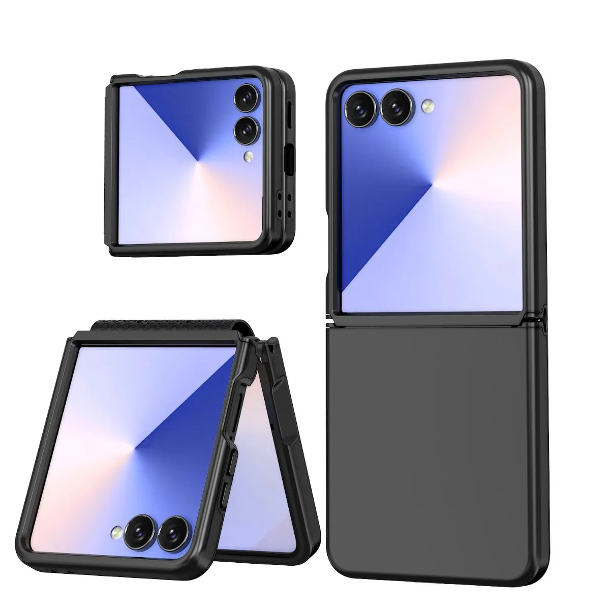 Case for Samsung Galaxy Z Flip 8 7 6 5 with Hinge Connection Luxury 2 IN 1 Hard PC+Soft TPU Shockproof Armor Phone Cover Funda