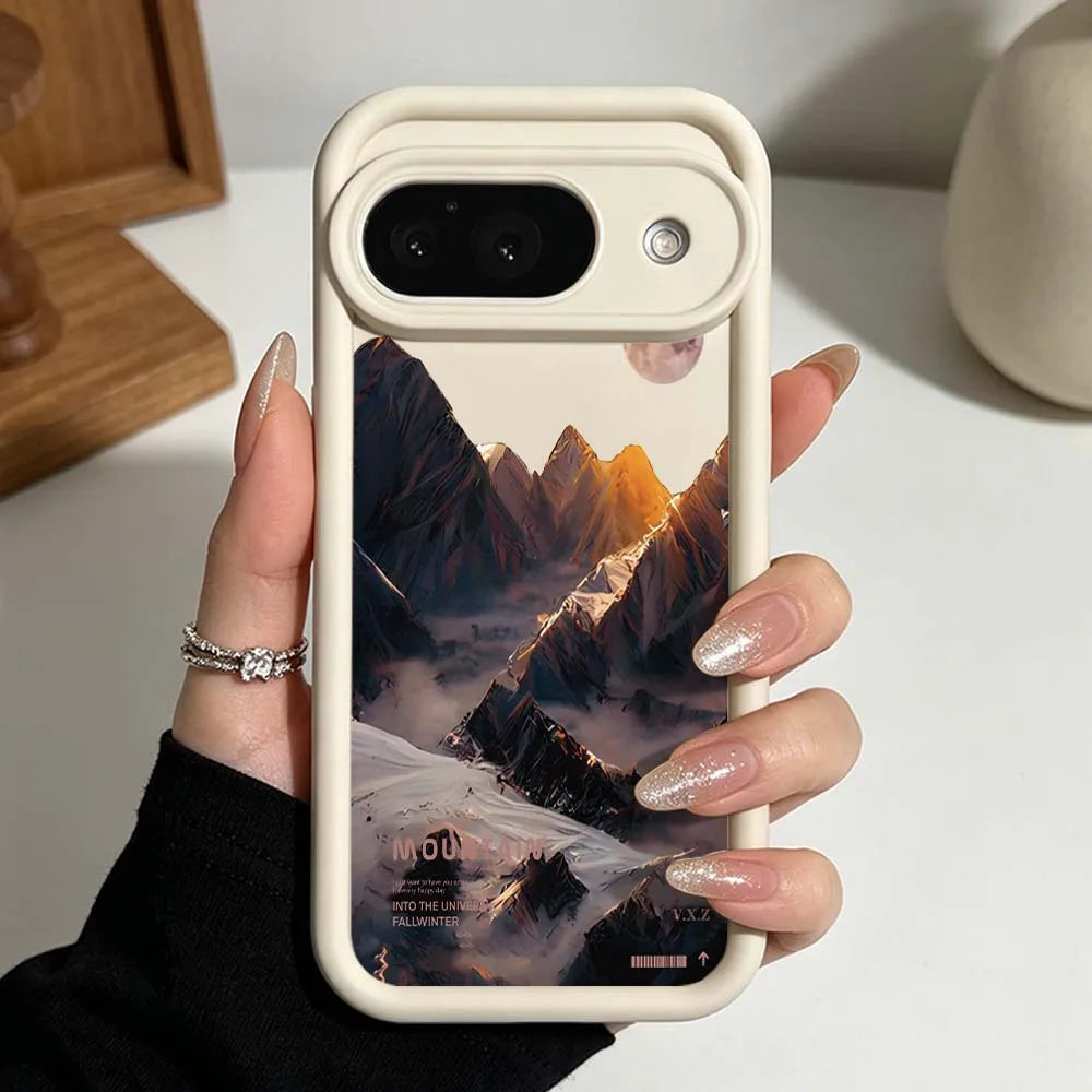 Luxury Snow Mountain Landscape Cover For Google Pixel 10 9 8 7 9a 8a 7a Pro XL Eye Ladder Phone Case