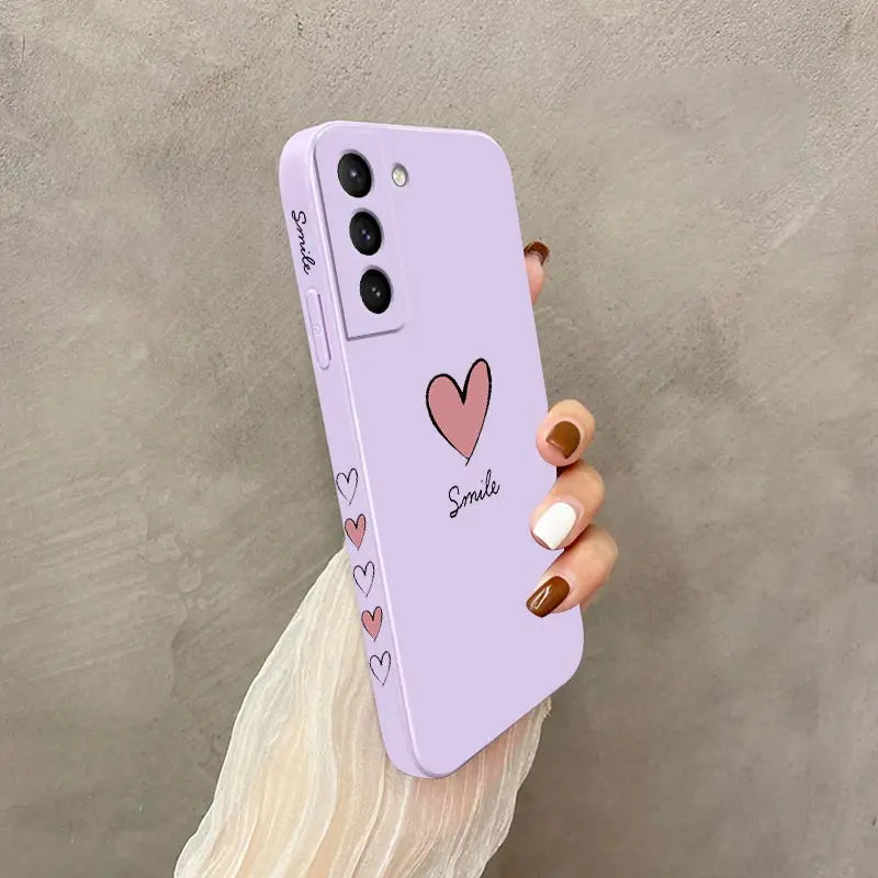 Big Red Heart Phone Case For Samsung Galaxy S23 S22 S21 S20 Ultra Plus FE S10 S9 S10E Note 20 ultra 10 9 Plus Cover