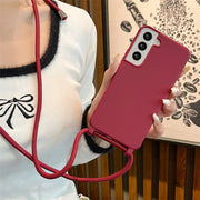 Crossbody Lanyard Strap Case For Samsung Galaxy S26 S25 Edge S24 S23 S22 S21 S20 FE Plus Note 10 20 Ultra A41 A21S 5G Soft Cover