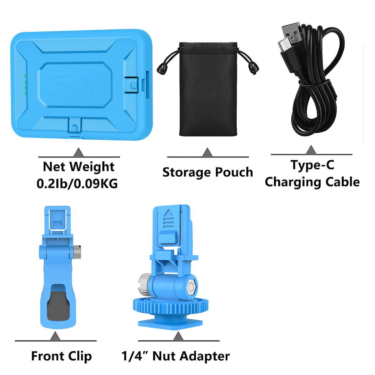 LED Selfie Light 60 High Power Rechargeable Clip Fill Video Light  for Phone iPad with Front & Back Clip Adjusted 3 Light Modes