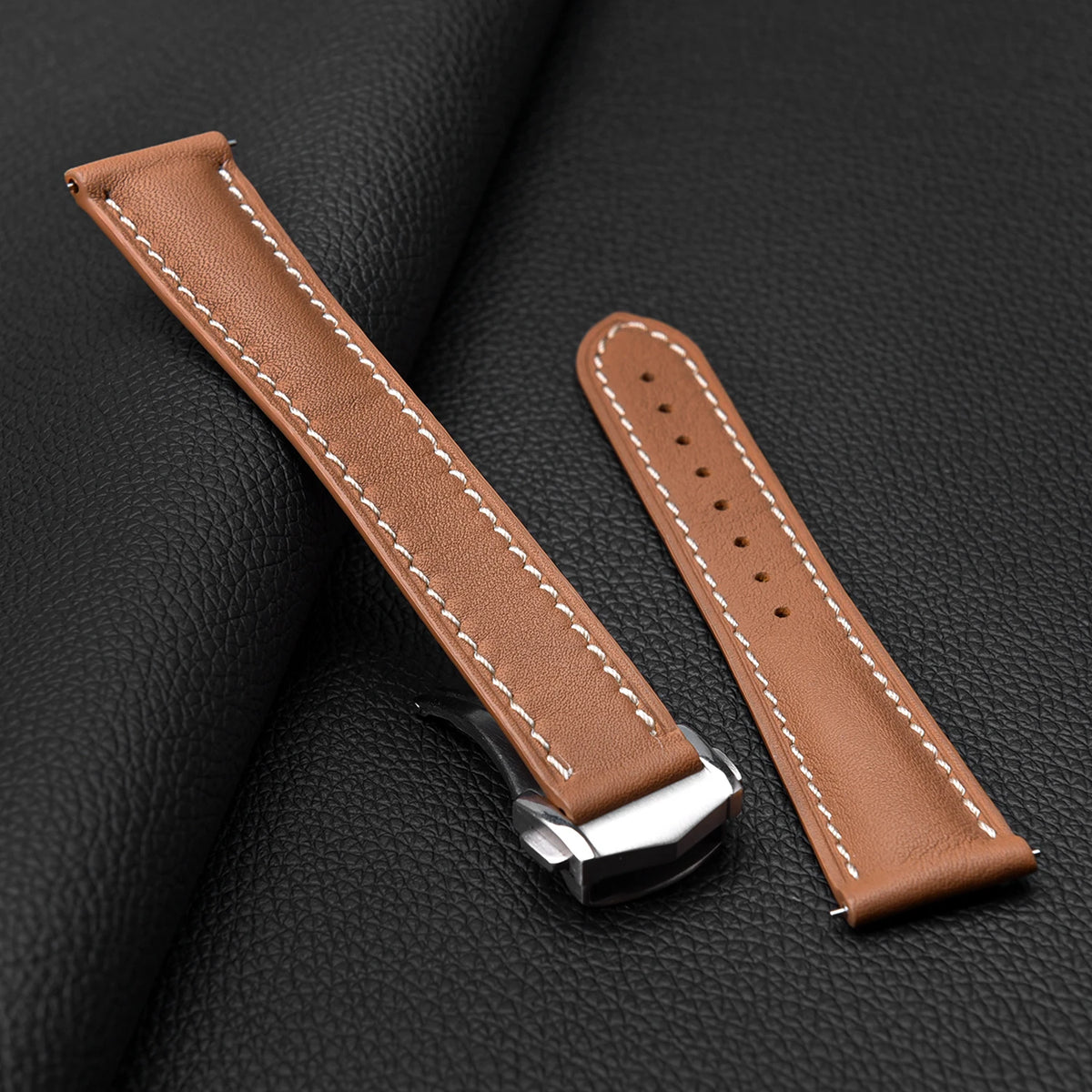 Watch Leather Strap 20mm 22mm Quick Release Smooth Leather Watchband Men Women Watch Band Accessories