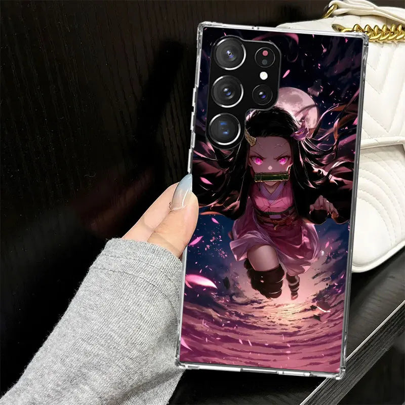 Kamado Nezuko Demon Slayers Case for Samsung Galaxy S25 S24 S23 S22 Ultra Soft Phone Cover S25 Edge S21 Plus S20 FE S10 + Black
