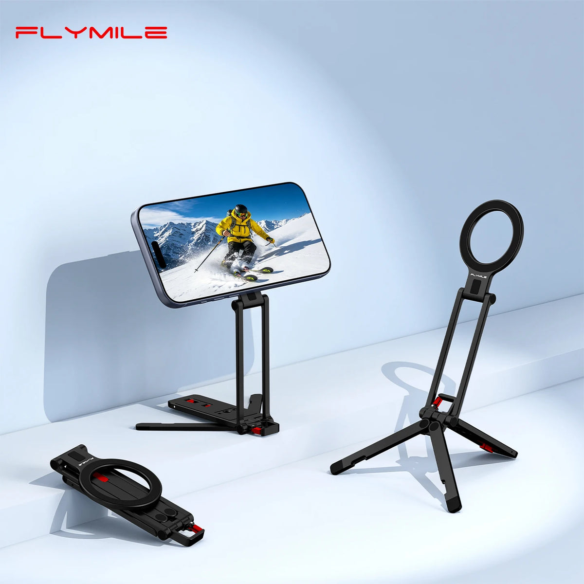 Flymile Foldable Magnetic Phone Tripod for iPhone 18 Pro Max 17 16 15 14 Accessories Selfie Stick Handle Compatible with MagSafe