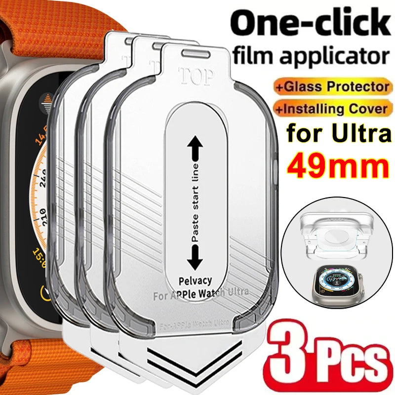 For Apple Watch Ultra 3 2 1 49mm Easy To Install Tempered Glass Screen Protectors Shatterproof Films for iWatch Ultra3 49MM