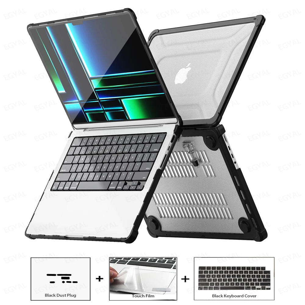 Laptop Case for MacBook Air 15 2025 Cover with Dustproof Plug & Touch Film & Keyboard Cover for MacBook Air Pro M1 M2 M3 M4 Case