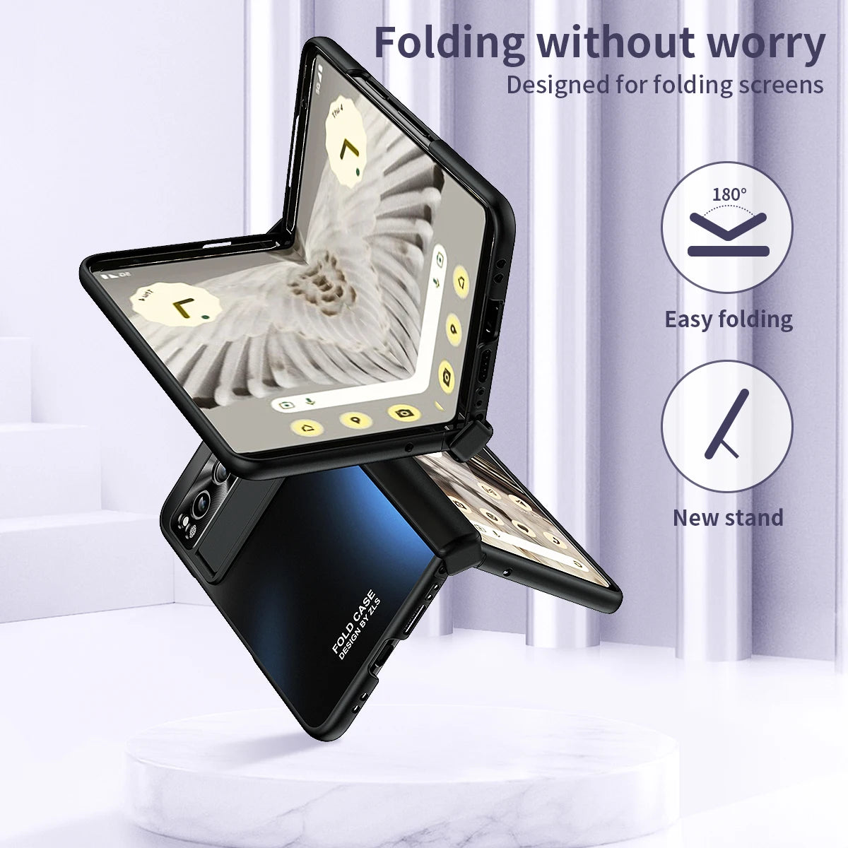 Phone case For Google Pixel Fold Luxury Business Man Pen Stylus Slot Stand Holder Phone Case Google Pixel Fold