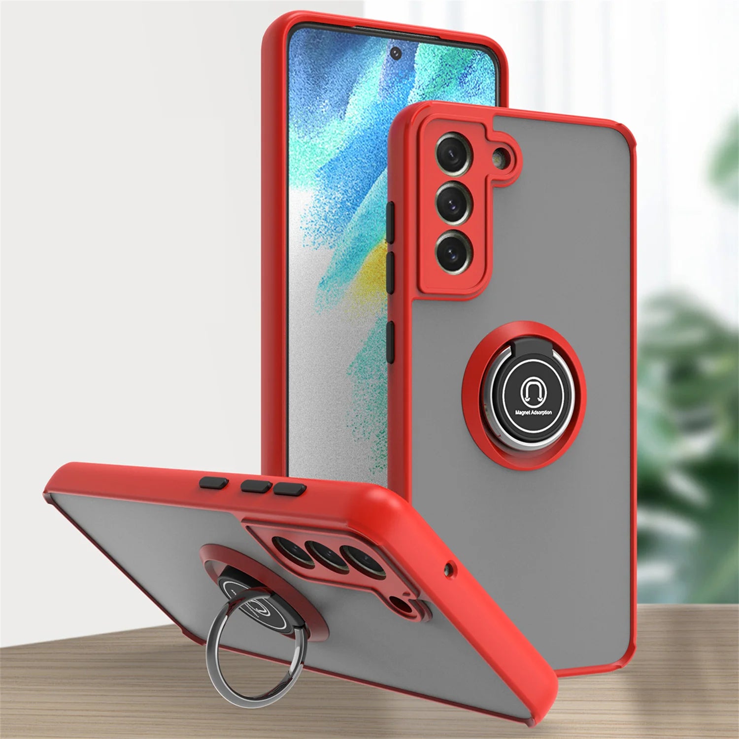 Shockproof Magnetic Cover Funda For Samsung Galaxy S25 S24 S23 S22 S21 S20 FE S10 S9 S8 Note10 20 Ultra Ring Holder Case Stand