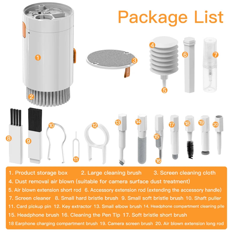 Multi-function Phone Tablet Keyboard Cleaning Kit for iPhone and AirPod headphone Brush Keyremover screen cleaner