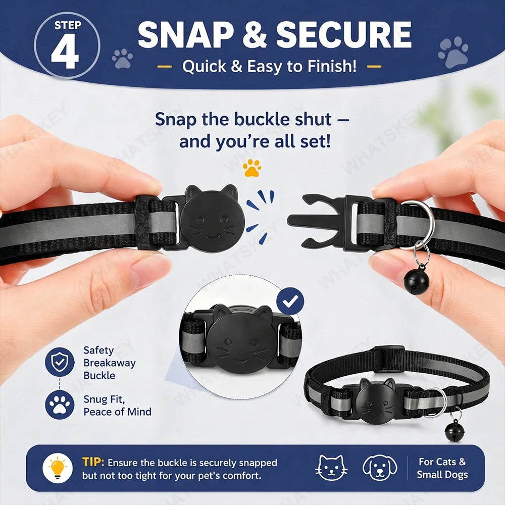 Dual System Pet Smart Tracker Tag With Cat Collar Android/iOS Anti-Lost GPS Tracker Works With Apple Find My /Google Find Hub
