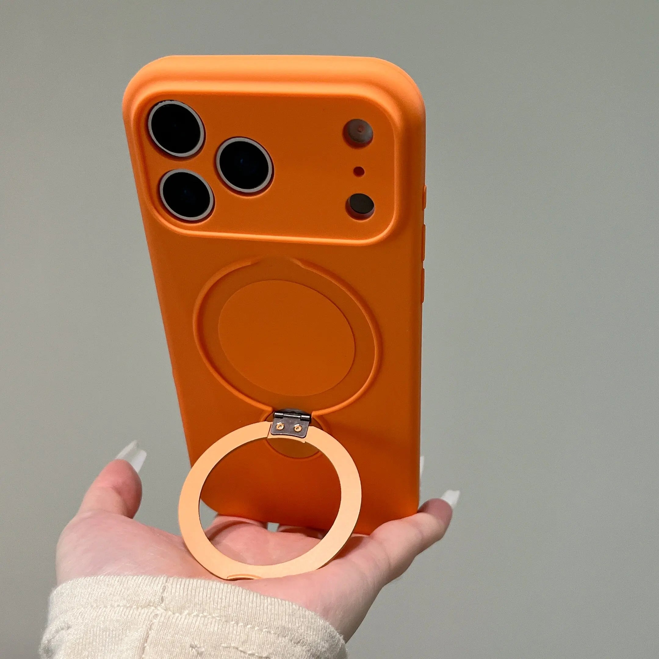 360° Rotate Fold Magnetic Ring Holder Stand Phone Case For iPhone 17 Pro Max Air 15 13 14 16 Magsafe Soft Liquid Silicone Cover