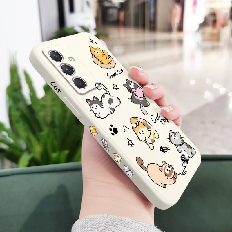 Cat String Ball Case For Samsung Galaxy A56 A36 A26 A54 A34 A24 A14 A55 A35 A25 A17 A16 A15 A07 A06 A05 A05S A04 A04S A04E 4G 5G
