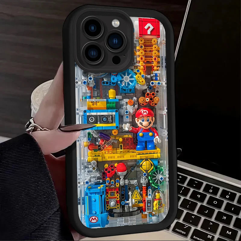 Soft Phone Case For iPhone 17 Air 15 16 16E 14 13 12 11 Pro Max X XS X S Max XR SE 2020 SE4 7 8 Building Blocks M-Marios Cover