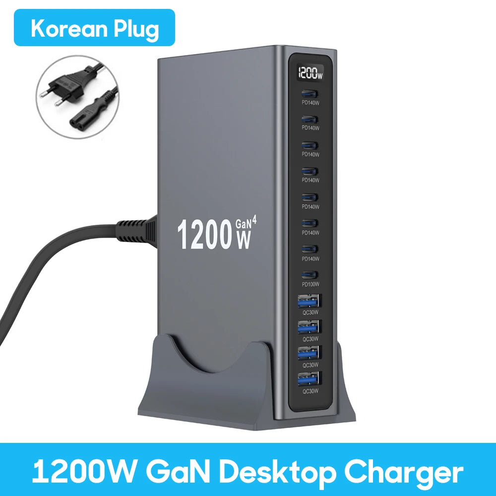 UHOMEBUY 400W USB C Charger 10-Ports GaN Charging Station 140W Max Single Port PD3.1 Fast Charger for MacBook Pro iPhone Samsung