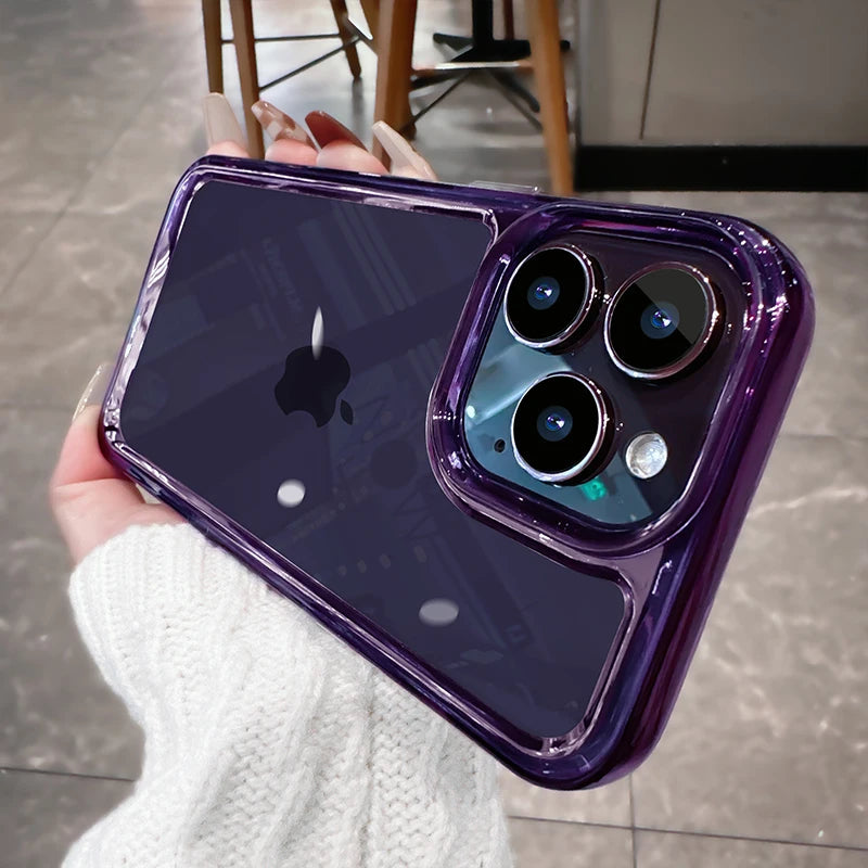 Luxury Transparent Shockproof Armor Case for iPhone 17 Air 16 15 14 Plus 13 12 Mini 11 Pro Max Clear Bumper Hard Acrylic Cover