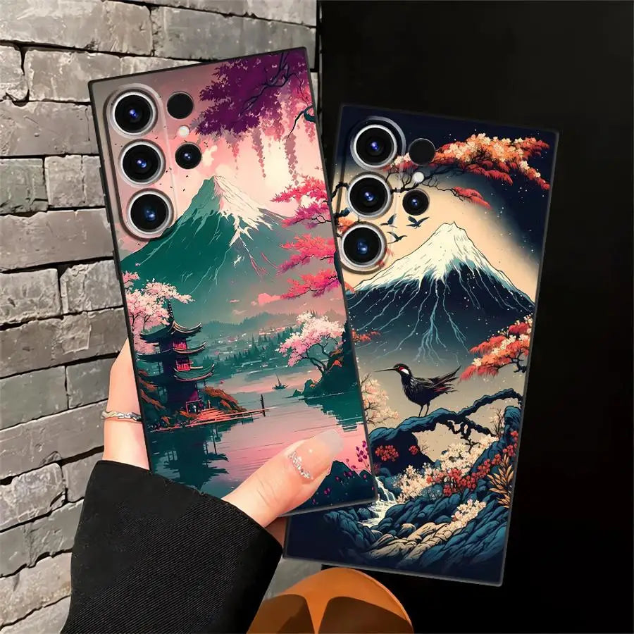Case for Samsung Galaxy S26 Ultra S25 Plus S10 S9 S24 Note 20 8 9 10 S23 S21 FE S20 Ultra Funda Phone Cover Japanese Aesthetic