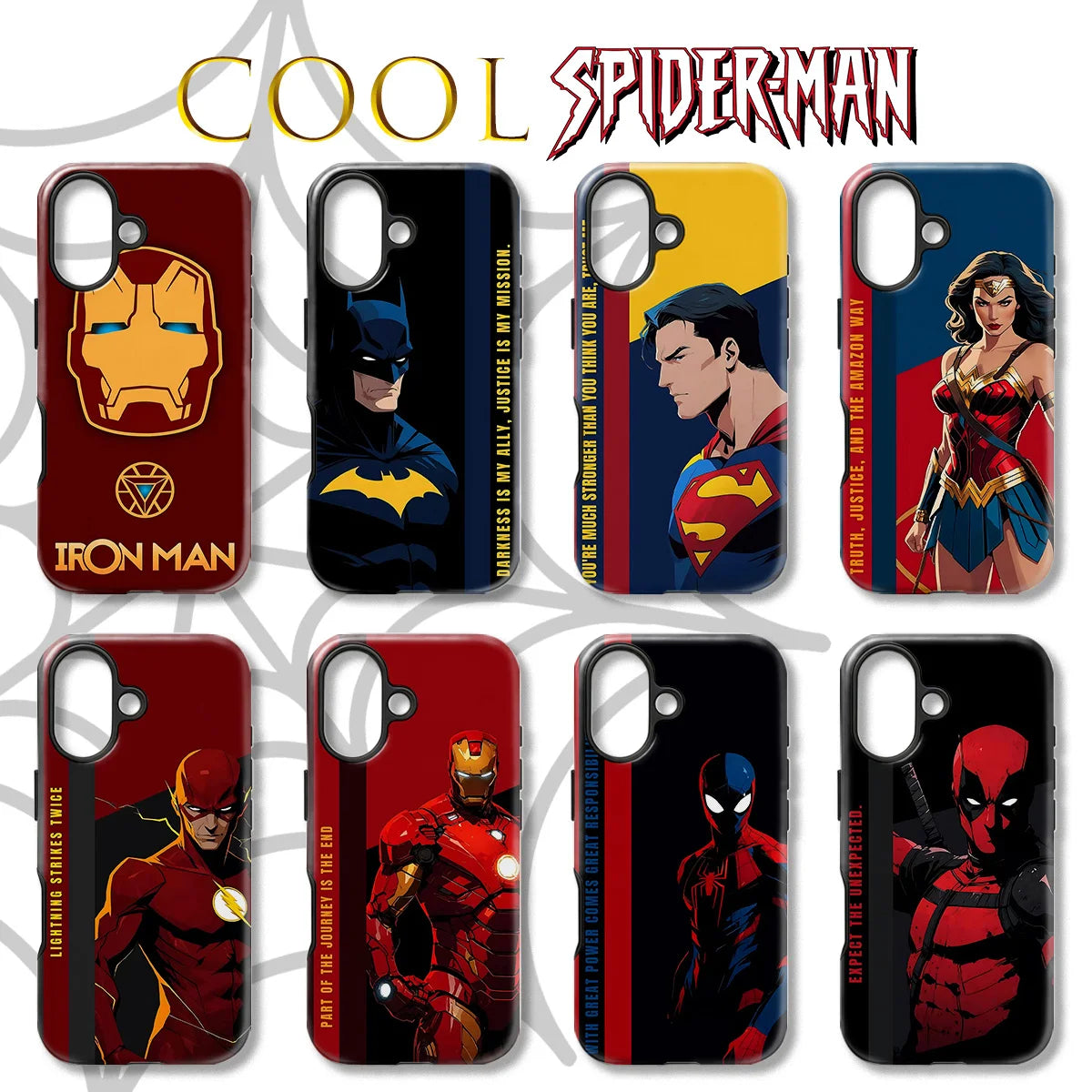 Cool SpiderMans NEW Phone Case For IPhone 17 17e 16e 16 15 14 13 12 11 X XS XR XSMAX 8 Air Pro Max Plus Double-layer Back Cover