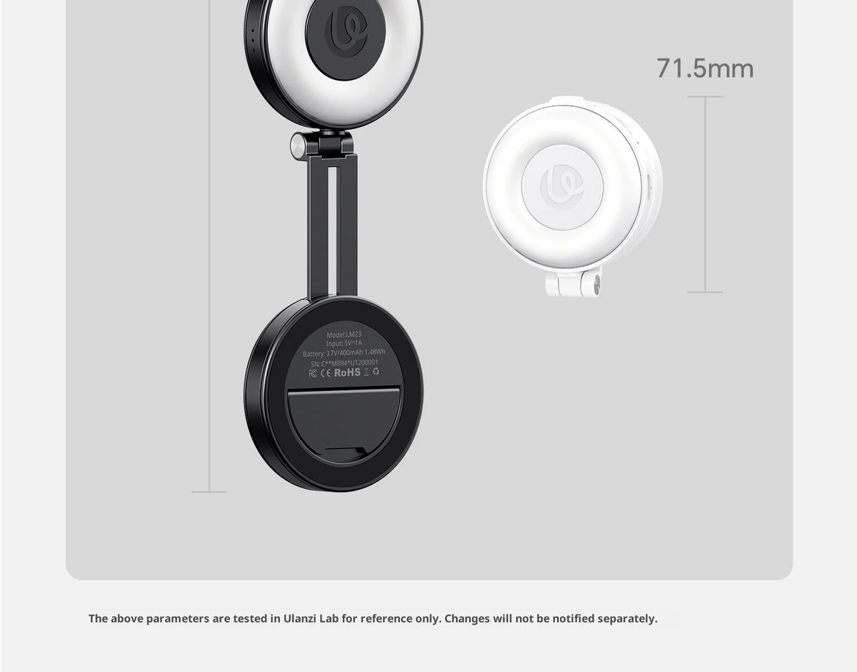 Original Ulanzi LM23 Light 3-Level Brightness Magnetic Soft LED Light Portable Pocket Vlogging Live Streaming Content Creation