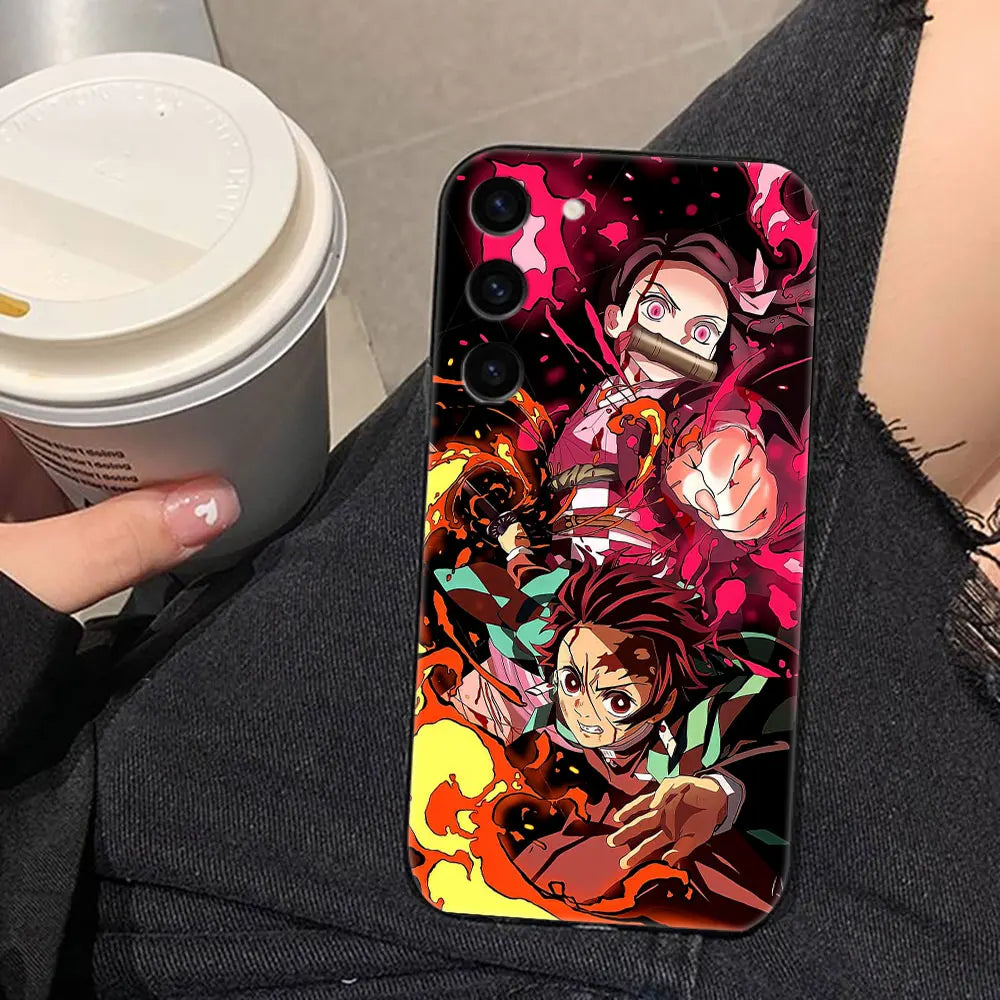 Anime Demons Slayers Tanjiro Phone Case For Samsung Galaxy S26 S25 EDGE S24 S23 S22 S21 S20 FE S10 Ultra PLUS LITE Case Cover
