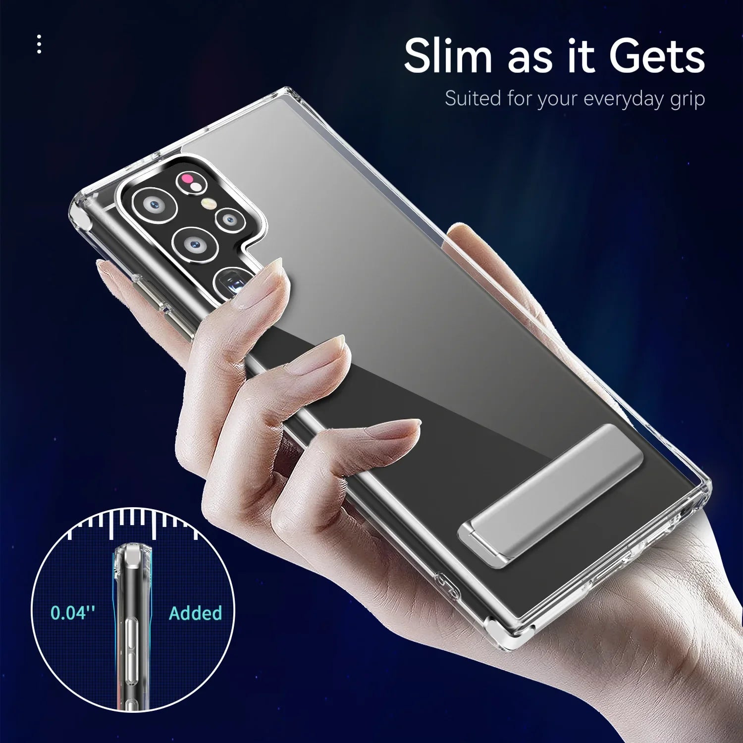 Clear Mobile Phone Case for Samsung Galaxy S26 S24 S25 S23 22 Ultra FE Plus with Kickstand Transparent Stand Cases Back Cover
