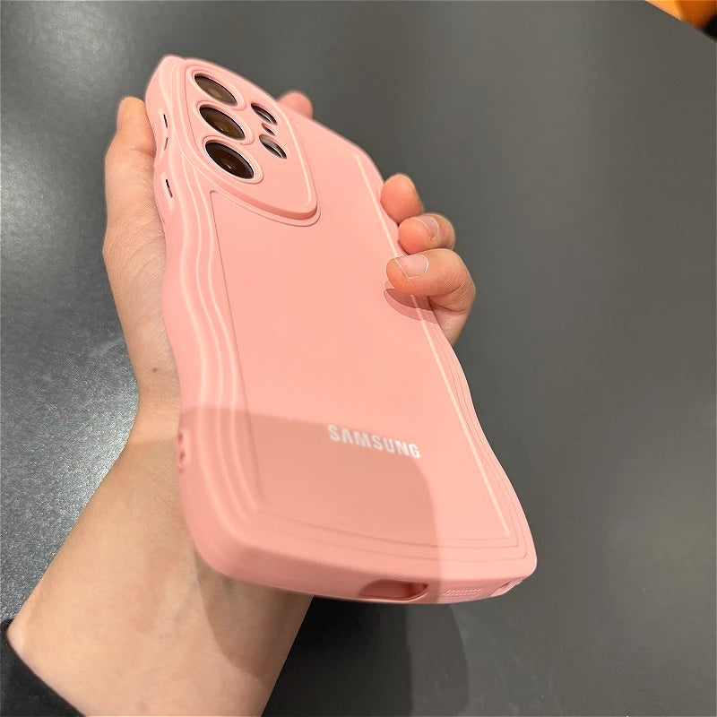 Big Wave Liquid Silicone Case For Samsung Galaxy S26 S25 S24 S23 S22 S21 S20 Ultra Plus S21 S20 FE Shockproof Plain Soft Cover