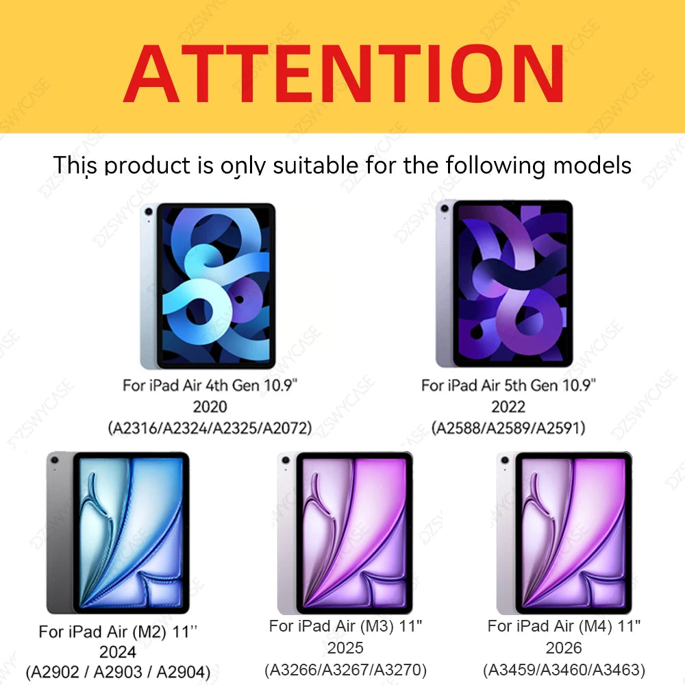 Case for iPad Air 11 M4/M3/M2 (2026/2025/2024), iPad Air 5/4 (2022/2020 5th/4th Generation 10.9-Inch), with Pencil Holder Cover