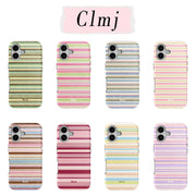 Luxury Clmj Cute stripes Phone Case for iPhone 17 17e 16e 16 15 14 13 12 11 X XS XR XSMAX 7 8 Air ProMax Plus Double-layer Cover