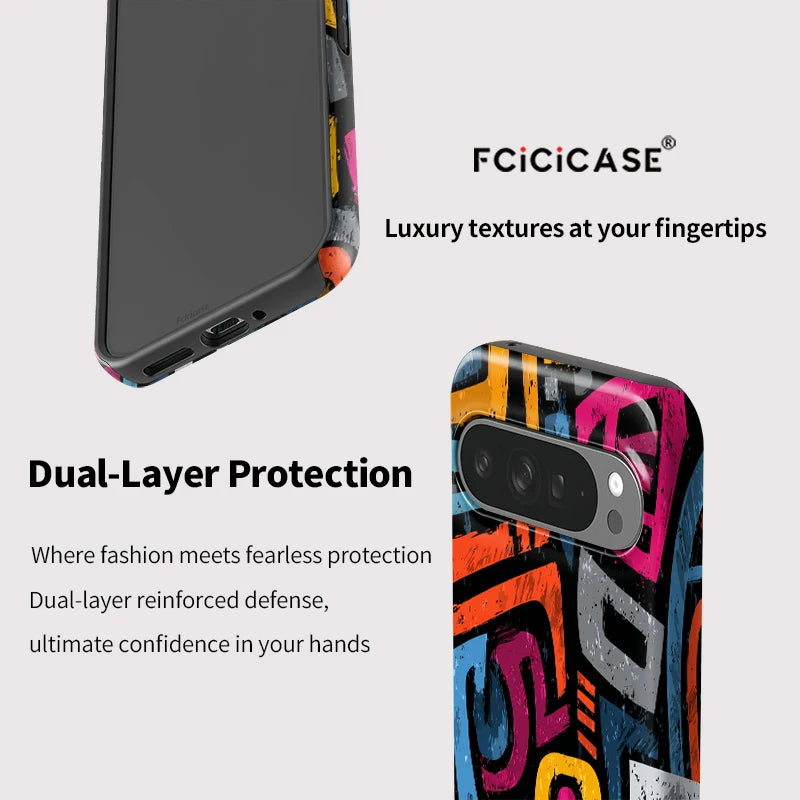 Fcicicase Anti-knock Phone Case For Google Pixel 10 9 Pro XL 10 8 9 Pro 8A 7A 10A 2 in 1 Dual Layer Luxury Painting Hoesje