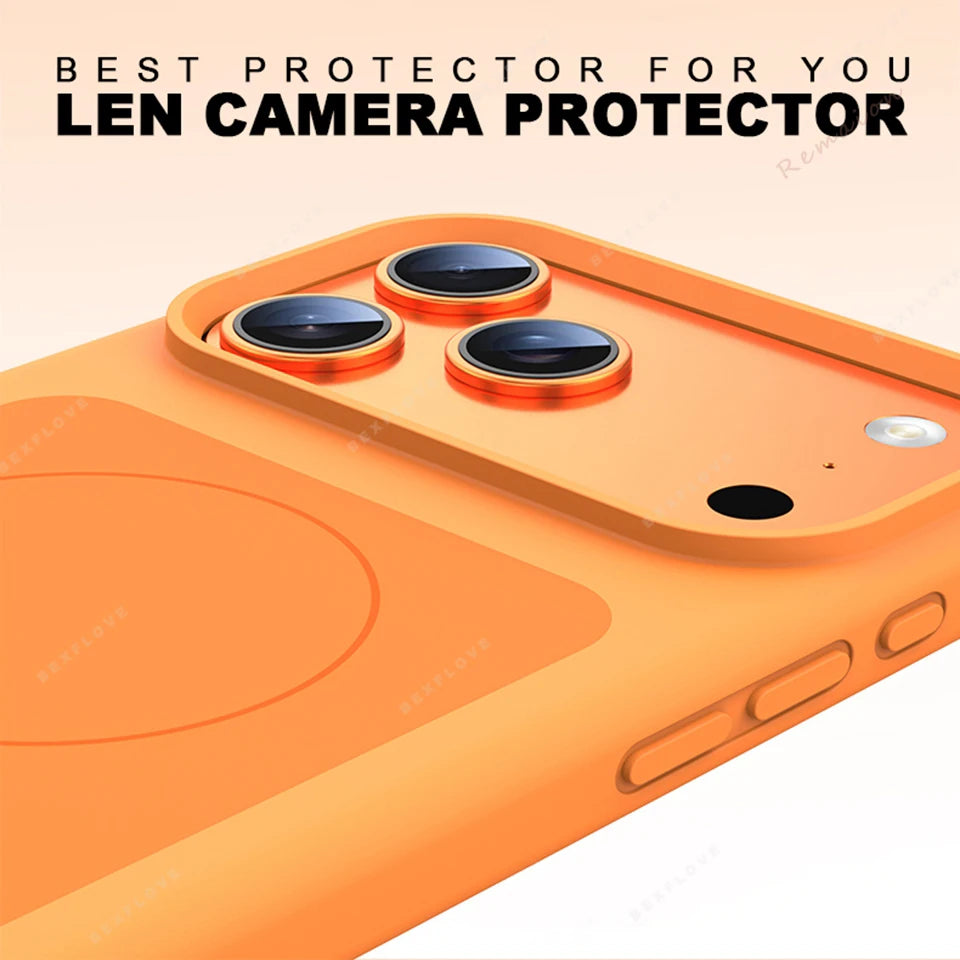 Magnetic Liquid Silicone Phone Case For iPhone 15 14 13 16 17 Pro Max Plus Air Magsafe Official Wireless Charge Protector Cover