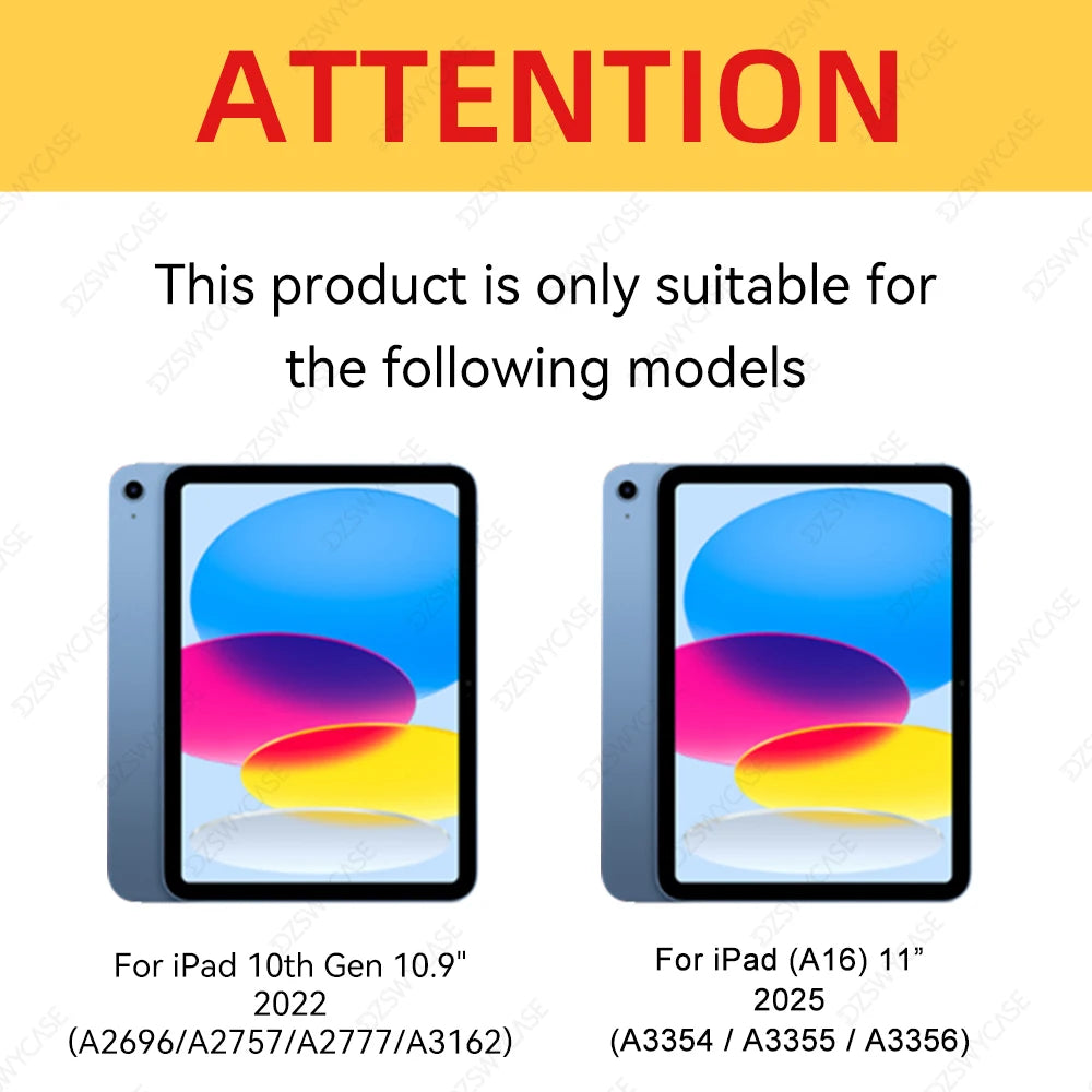 Case for iPad 11th (A16) 11 Inch 2025/10th Gen 10.9 Inch 2022, Support Auto Wake/Sleep, Trifold Stand Cover, with Soft TPU Back