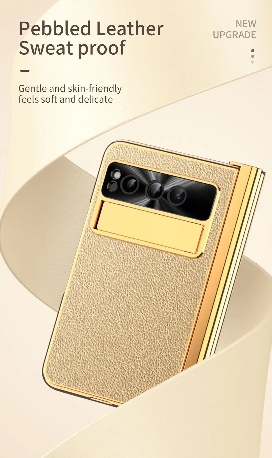 Phone case For Google Pixel Fold Plain Leather Plating Bracket Double Hinge with Pen Shell Film All-inclusive Protective Case