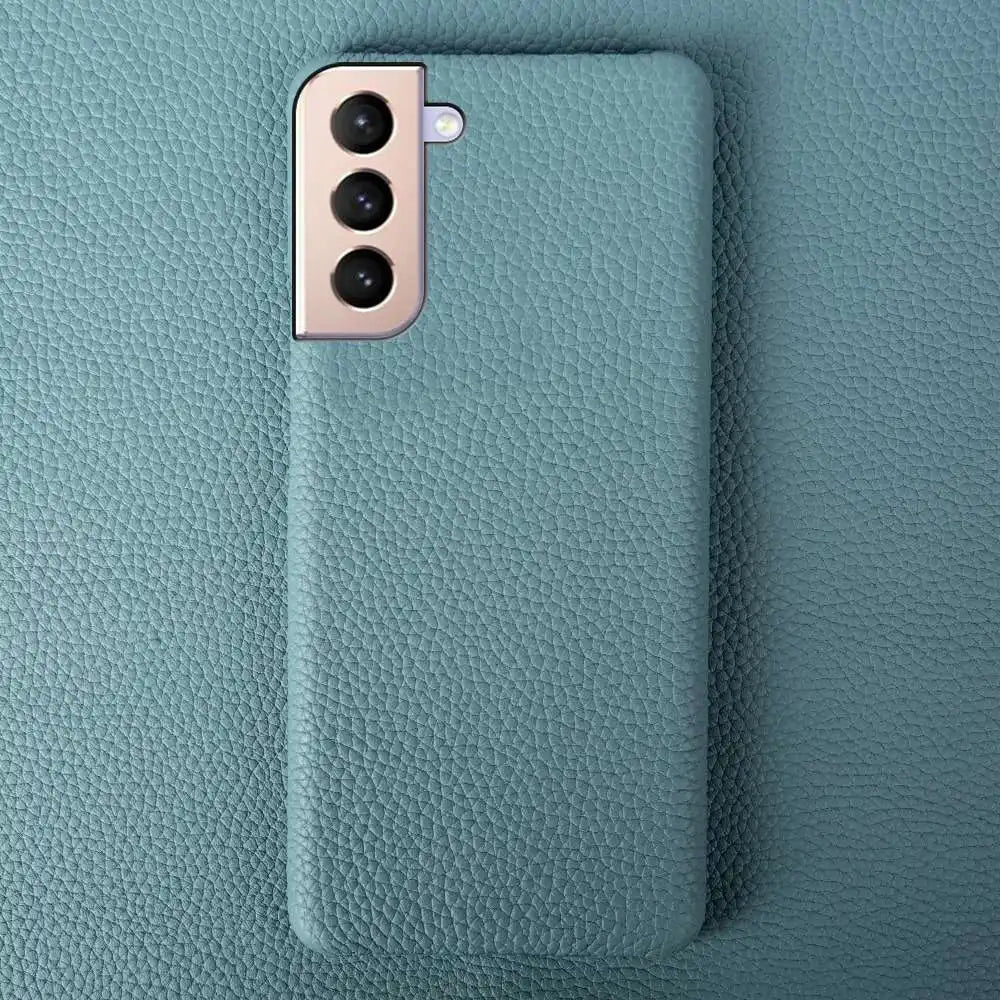 For SAMSUNG S21 CASE Litchi Texture Genuine Leather Cases S20FE S21Ultra S22 Plus phone Cover Coque Protective Shell