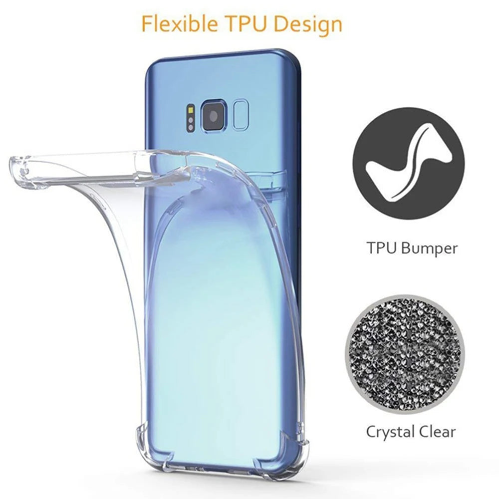 Transparent Bumper For Samsung Galaxy S26 S25 Ultra Case S25 Edge S24 S23 S22 S21 S20 FE Note 20 Ultra 10 Plus Shockproof Cover