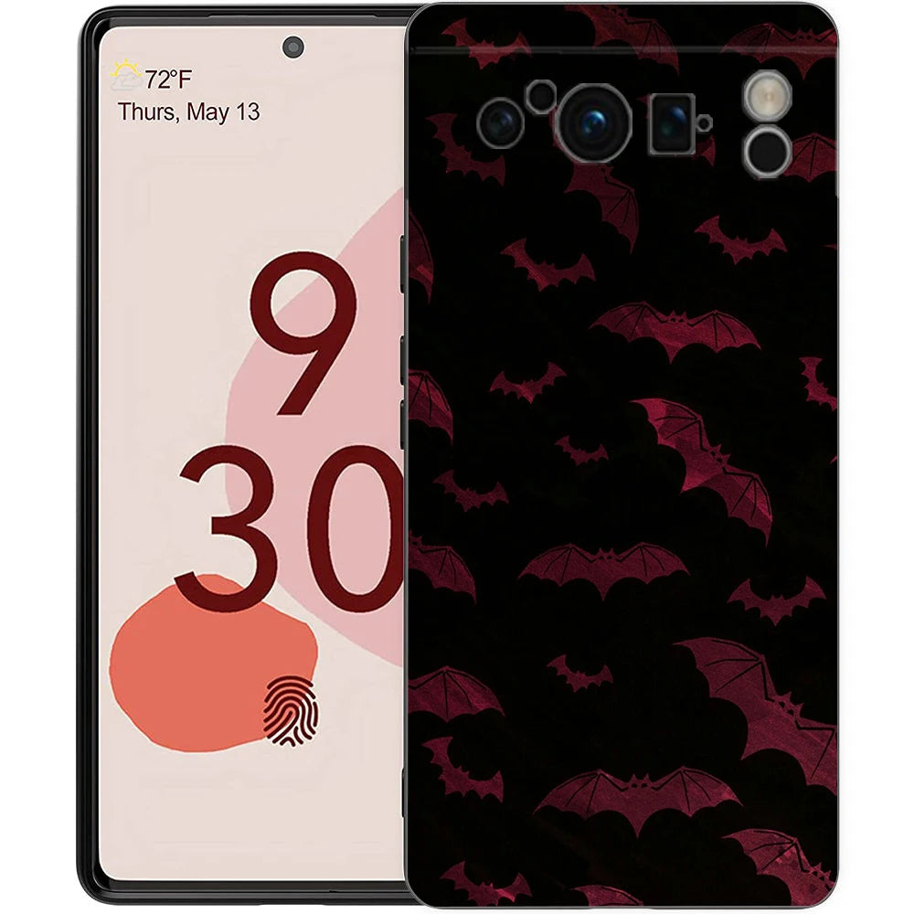 Goth Vampire Bat animal Phone Case For Google Pixel 10A 10 9 8 7 6 Pro XL 9A 8A 6A 7A 5G Soft Shockproof TPU Black Cover