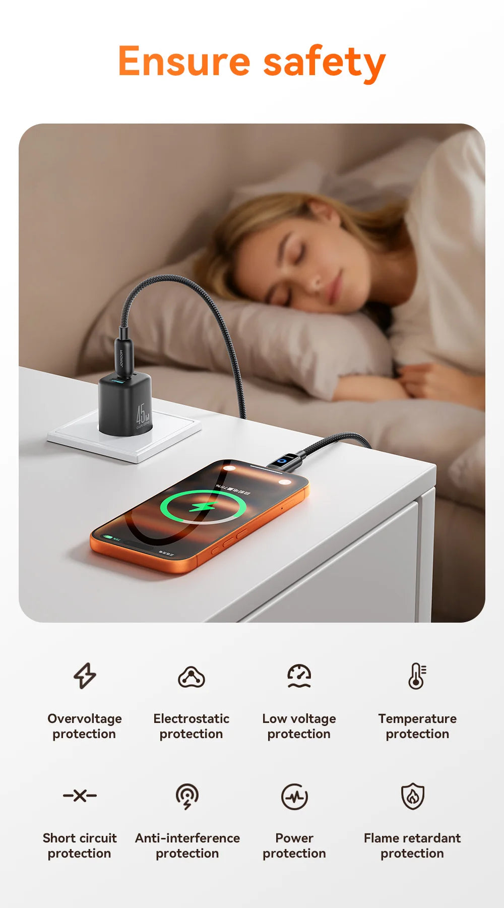 Joyroom 45W USB C/L/A Charger Mini Wall Charger EU UK Adapter Phone Charger for iPhone Earphone Mobile Phone Charger TO1