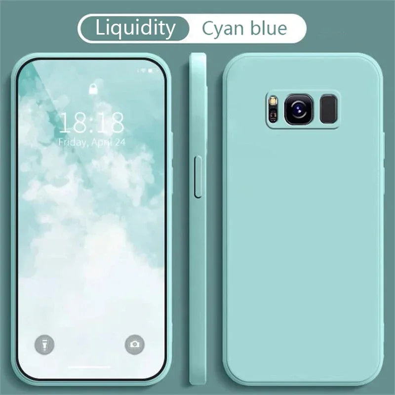 Simple Silicone Phone Case for Samsung Galaxy S8 S9 S10 S20 S21 S22 S23 S24 S25 FE Plus Camera Protective Shockproof Back Cover
