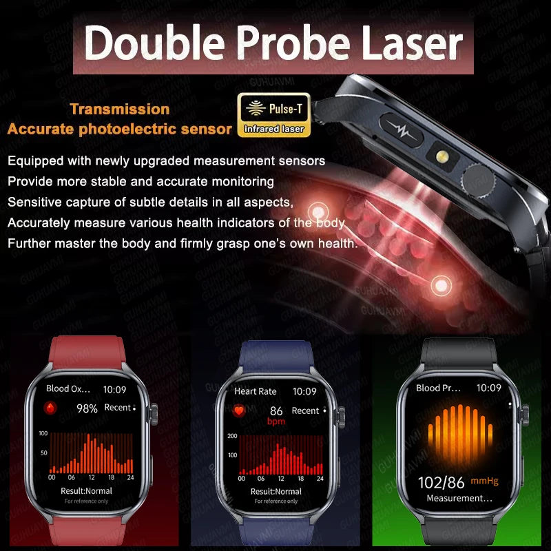 2026 New Accurate ECG Smart Watch Heart Health Analysis Blood analysis Blood Lipid Blood Pressure BT call Smart Watches For Men