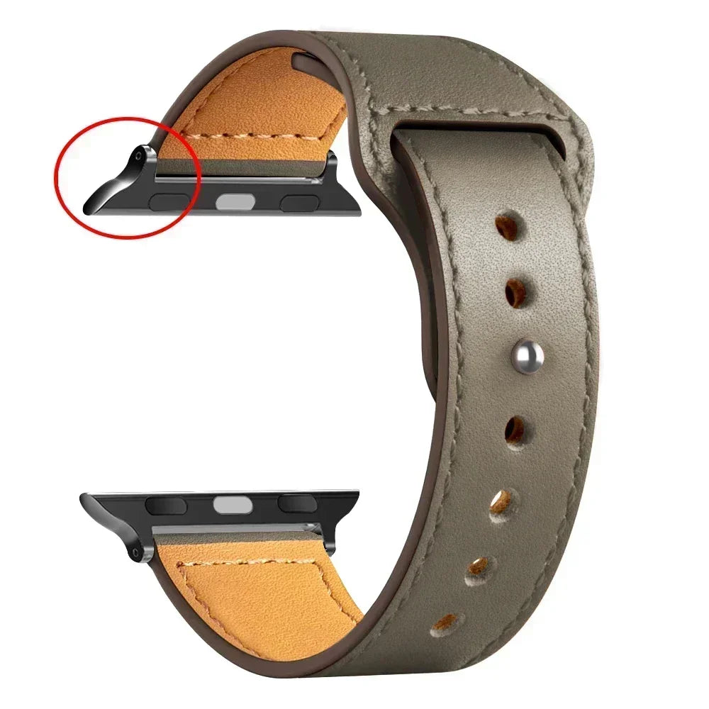 Leather band For Apple watch straps 41mm/45mm 42mm 46mm 40-44mm sport loop bracelet iWatch series 10 9 8 7 4 5 6 se Ultra 2 49mm