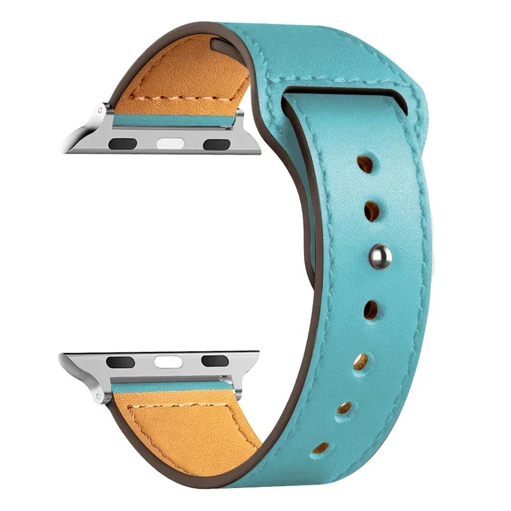 Leather band For Apple watch straps 41mm/45mm 42mm 46mm 40-44mm sport loop bracelet iWatch series 10 9 8 7 4 5 6 se Ultra 2 49mm