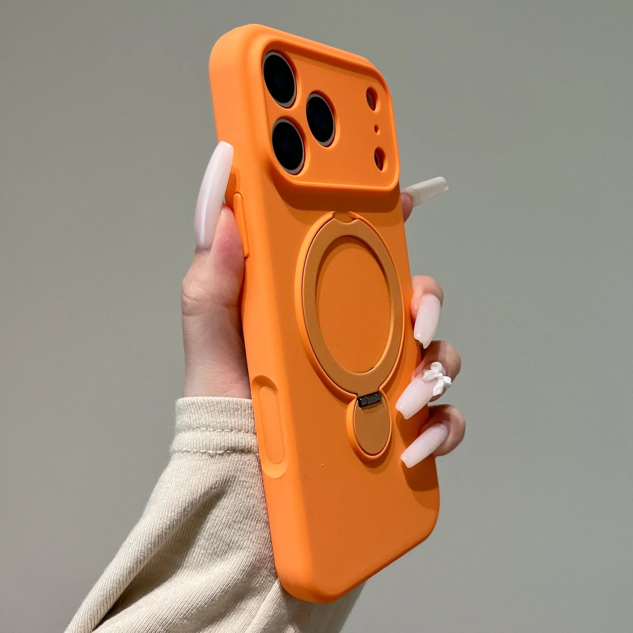 360° Rotate Fold Magnetic Ring Holder Stand Phone Case For iPhone 17 Pro Max Air 15 13 14 16 Magsafe Soft Liquid Silicone Cover