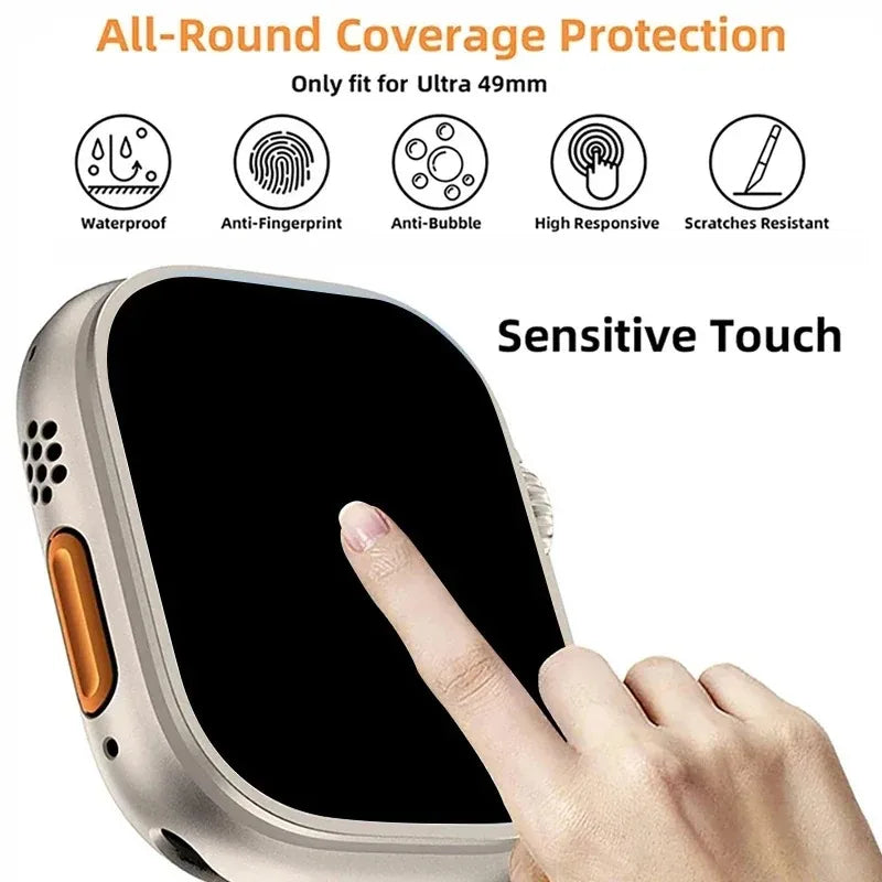 2Pcs For Apple Watch Ultra 2 3 Ultra2 Ultra3 49mm Tempered Glass Film With Alignment Tool Easy Install Screen Protector