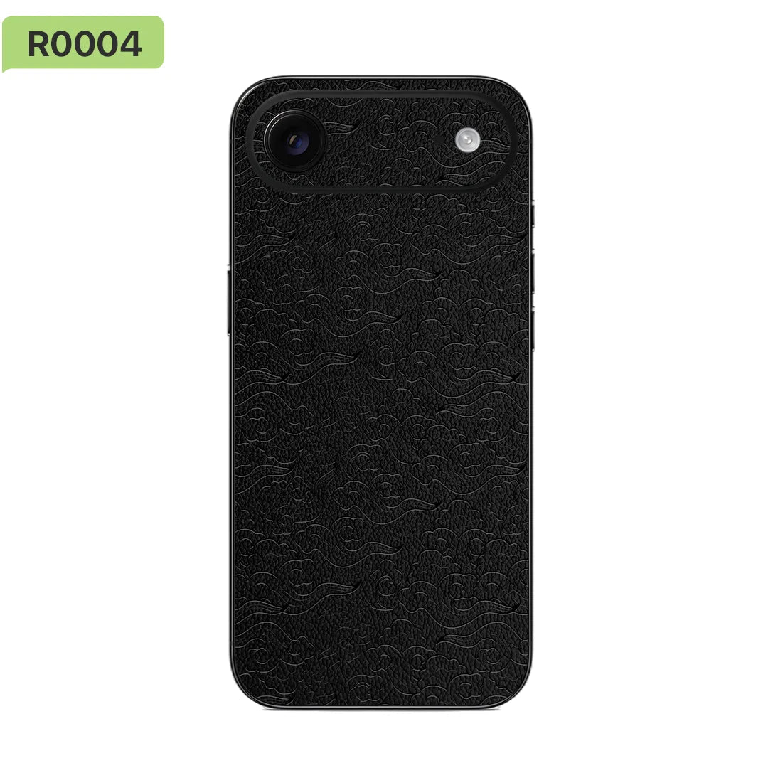 Leather Grain Rear Sticker Wrap Skin Paste For iPhone  17 16 15 14 13 Pro Max Full Cover Back Film