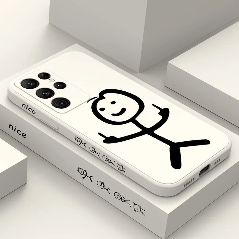 Line Man Phone Case For Samsung Galaxy S25 S24 S23 S22 S21 S20 Ultra Plus FE S10 Note 20 ultra 10 9 Plus Cover