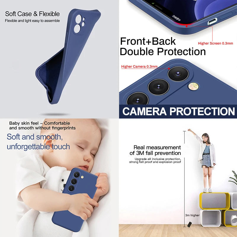 Plus Case Liquid Silicone Phone Case For Samsung Galaxy S23 S 23 S22 S26 Ultra S24 FE S25 + Plus Soft Cover