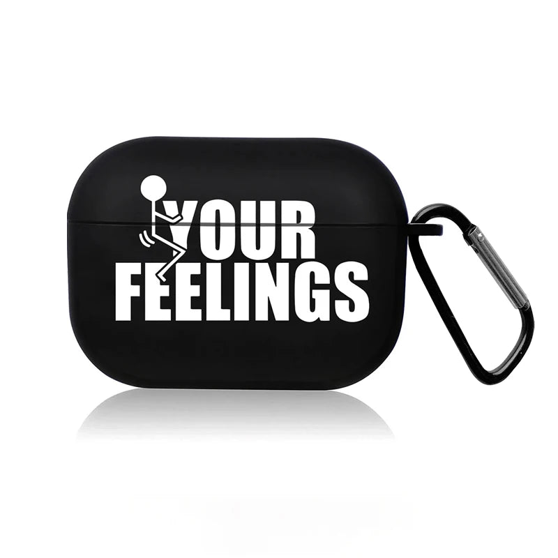 Creative Line Cute Black Earphone Case for AirPods Pro 3/Pro 2 /Pro/4 /3 /1or2 Headset Protective Cover Cute Cartoon Simple Case