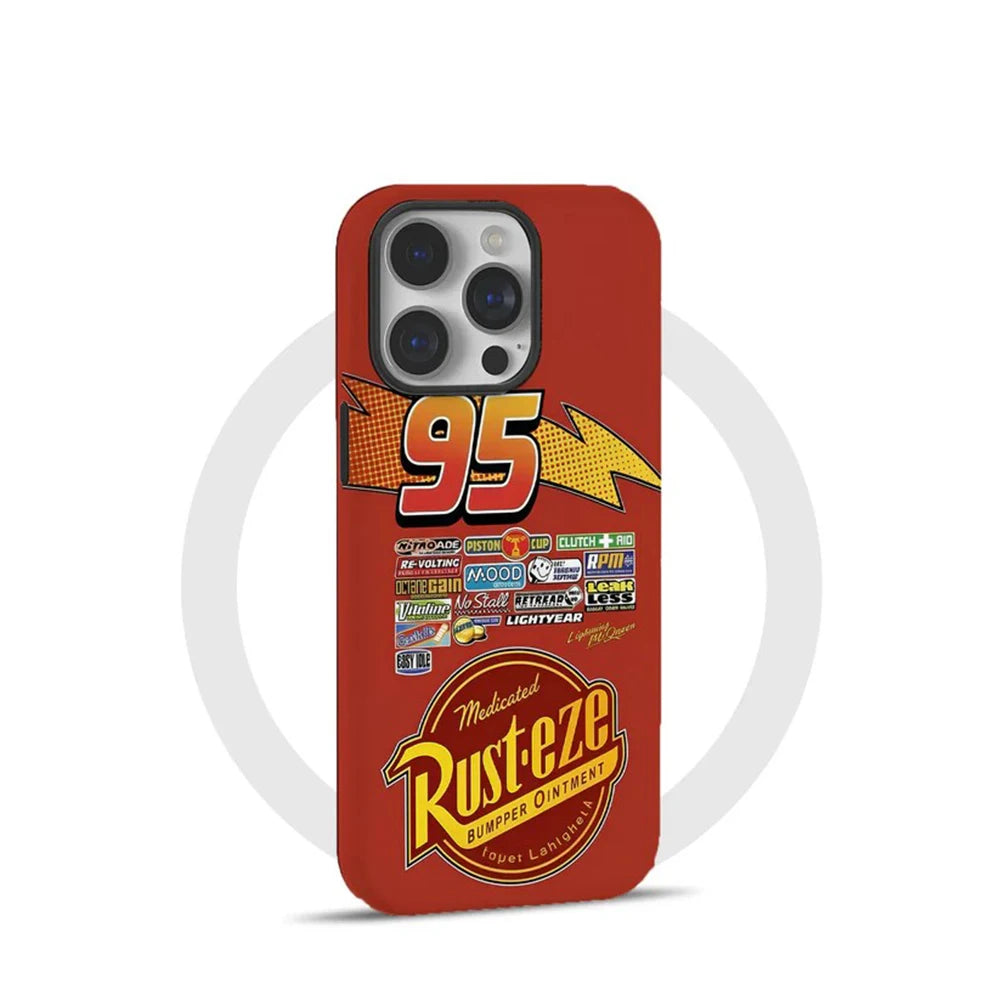 Cars L-Lightning McQueen Phone Case for iPhone 17 16 15 14 13 12 11 X XS XR Air Pro Max Plus Luxury Double-layer Back Cover