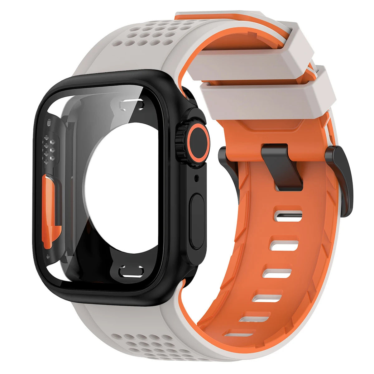 Silicone Band PC Case+Strap Screen Protective Cover for Apple Watch 11 10 9 8 7 6 SE3 46mm 44mm 45mm Change To Ultra 3/2 49mm