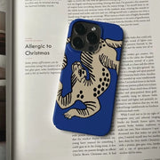Cute Artistic Cartoon Leopard Pattern Phone Case for iPhone 17 16 15 14 13 12 11 Air Pro Max X XS XR 8 Plus Glossy Film Hard PC