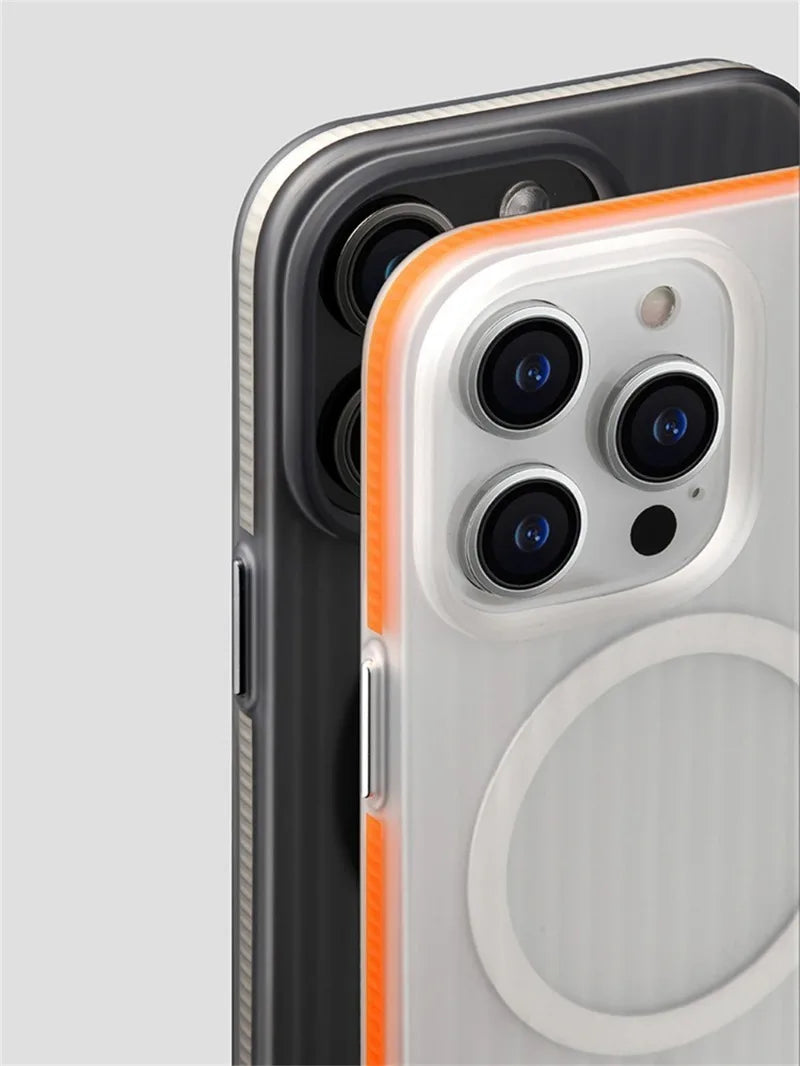 3D Corrugated Magsafe Magnetic Phone Case For iPhone 17 Air 16 15 14 13 12 Pro Max Plus Non-slip Hard Transparent Matte Cover
