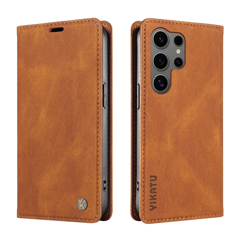 Magnetic Leather Wallet Flip Cover For Samsung Galaxy S25 S24 S23 S22 S21 S20 S10 S9 S8 S7 FE Plus Pro Ultra Edge | Premium Case